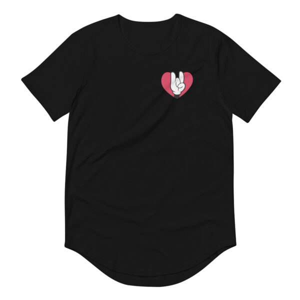 Hand 2 Heart Fitted Men's Curved T-Shirt - Image 2