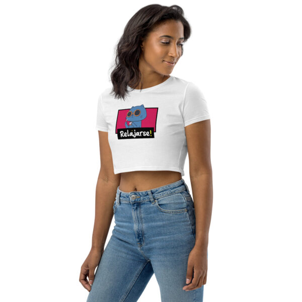 Relax Cat Women's Crop Top - Image 3